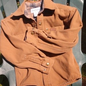 XS Kid Carhartt Flannel Lined Camel Colored Jacket